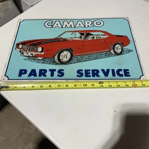 "Camaro Parts Service" Car Metal Sign 11.5" x 17.5" Tin Tacker - Picture 1 of 11