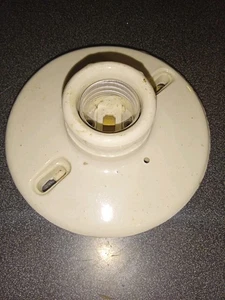 Made In USA Ceramic Porcelain Light Socket Fixture - Picture 1 of 3