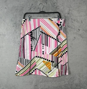 Y2K Mod Geometric Print Mini Skirt Large Artsy Retro Funky Party Statement Piece - Picture 1 of 5