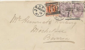 GB „159 / GLASGOW“ Scottish Duplex Jubilee 1/2d + 1d lilac(2) VARIETY FRAMEBREAK - Picture 1 of 5