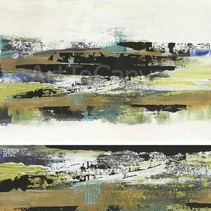 36W"x24H" BLACK & WHITE I by NATASHA BARNES COLORFUL TEXTURED BLACK PAINT CANVAS - Picture 1 of 6