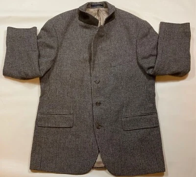Chaps Ralph Lauren Tweed Blazer Men Size 42 Brown Patterned Sport Coat 3 Button  - Image 1 of 4