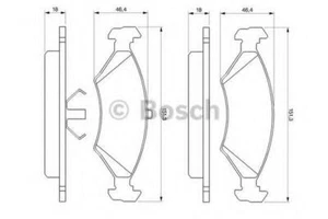 Bremsbelagsatz AV BOSCH Ref. 318 = 0986466402 - Ford Escort Fiesta Orion - Bild 1 von 4