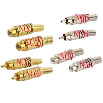 RCA Plug Audio Male Female Socket Connector Cable Protector DIY Jack TV Cord - Image 1 of 4