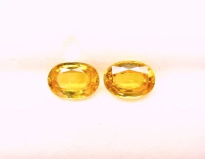 Natural Oval Yellow Sapphires  2.06 Carats Total  2 Pcs, 6.9x5x MM  /  7.1x5 MM - Image 1 of 4