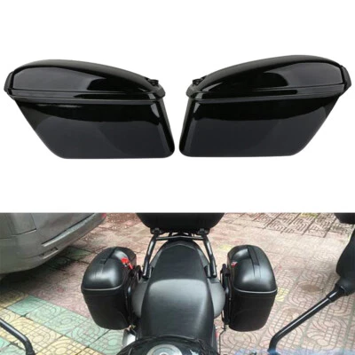 2pcs Universal 22L Rear Motorcycle Hard Trunk Saddlebags Saddle Bags Side Box - Image 1 of 4