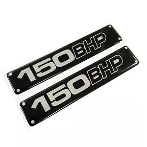 2x 150 BHP Engine Tuning Car Chrome 3D Domed Gel Decal Sticker Badge Emblems JDM - Picture 1 of 2