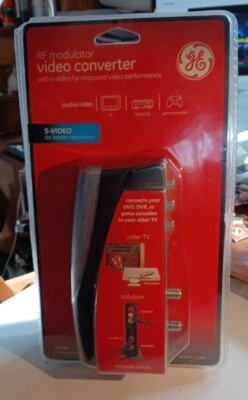 GE RF Modulator Video Converter 37632 Connect DVD DVR Video Games to Older TV  - Image 1 of 4