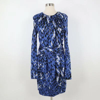 Issa London Sheath Dress Womens 8 Draped Blue Black Gray Pattern Crew Career - Image 1 of 4