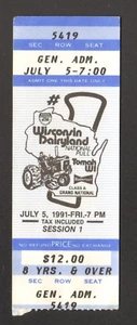 WISCONSIN DARYLAND TRACTOR PULL GRAND NATIONAL TICKET STUB JULY 5 1991 TOMAH - Picture 1 of 2