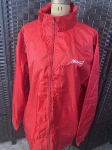 Rare Budweiser Beer Red Lightweight Windbreaker Jacket size men's XL - Picture 1 of 6