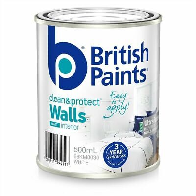 British Paints Clean & Protect Matt White Interior Paint - 0.5L- AUSTRALIA BRAND • 39.03£