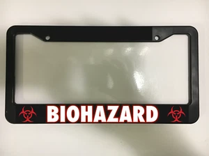 BIOHAZARD Biological Toxic Hazardous Materials Sign Black License Plate Frame - Bild 1 von 2