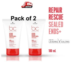 2X Schwarzkopf Professional Bonacure Repair Rescue Sealed Ends - 100 ml - Picture 1 of 7