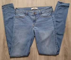 HOLLISTER CALIFORNIA SIZE 7L W28 L31 WOMENS PREWASHED COMFY DENIM BLUE JEANS #3 - Picture 1 of 12