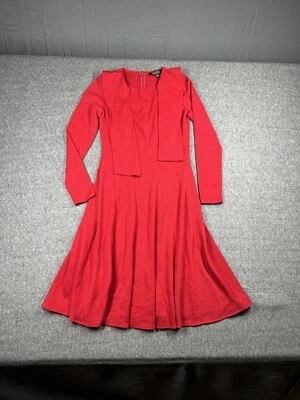 Vestido para mujer Rickie Freeman Teri Jon 8 rojo lana manga larga línea A Foto 1 de 4