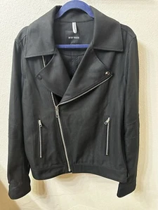 MEN’S ANTONY MORATO BLACK MOTO BIKER JACKET SIZE 48M - Picture 1 of 8