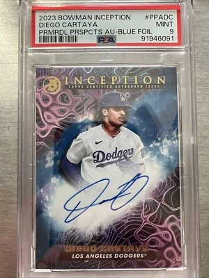 Diego Cartaya 2023 Bowman Inception Auto Blue Foil /75 PSA 9 MINT🔥INVEST🔥📈 - Image 1 of 2