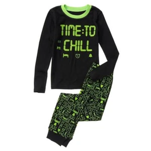 Crazy 8 by Gymboree 2T Schlafanzug Langarm Baumwolle schwarz Time to Chill Neu mit Etikett - Bild 1 von 2