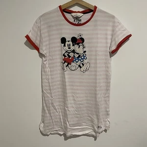 Peter Alexander Womens Mickey Minnie Mouse Striped Sleep Shirt Nightie Size S  - Picture 1 of 9