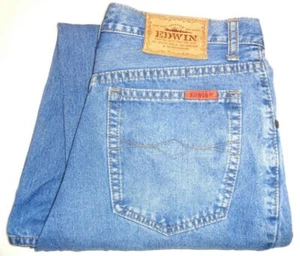 EDWIN MENS SIZE MEASURED W29 X L31 JAPAN VINTAGE HIGH RISE BLUE DENIM JEANS - Picture 1 of 7
