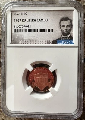 2024-S Proof Lincoln Shield Cent - NGC PF 69 RD Ultra Cameo - Lincoln Label - Image 1 of 4