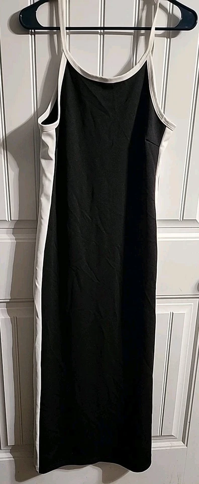 Vestido de mujer Clover hasta el tobillo blanco y negro talla mediana Foto 1 de 4