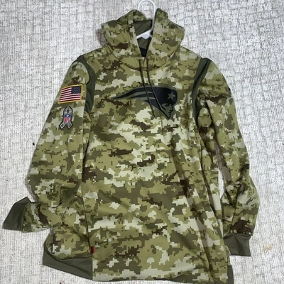 Moletom com capuz Nike New England Patriots saudação ao serviço masculino L camuflado NFL - Imagem 1 de 3