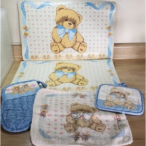 Tienshan Theodore Bear Towel Pot Holder Oven Mitt Placemat Set Country SEE DESC - Picture 1 of 23