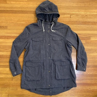 Duluth Trading Co Jacket Mens XL Blue Hooded Nylon Blend Pockets - Image 1 of 4