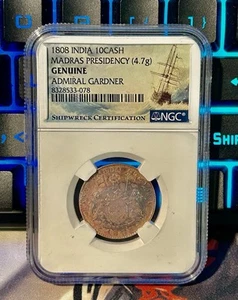 1808 India Madras Presidency 10 Cash | NGC Genuine - Picture 1 of 4