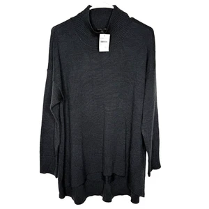 Eileen Fisher Womens Medium Pullover Sweater Gray Extra Fine Merino Wool NWT - Picture 1 of 4