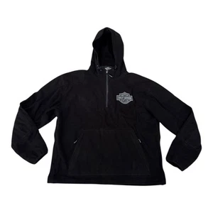HARLEY-DAVIDSON Weatherproof Hoodie Jacket SZ L Black Pullover Riding 98330-09VM - Picture 1 of 14