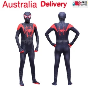 Adult Spiderman Into the Spider-Verse Miles Morales Cosplay Costume Jumpsuit New - Picture 1 of 4