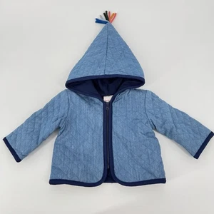 Chaqueta acolchada azul con cremallera completa Hanna Andersson bebé niño talla 0-3 meses (50 cm) - Imagen 1 de 9