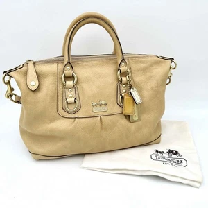 [Quasi Come Nuova] Borsa a Mano Coach 12937 Beige Tracolla Pelle Usata dal Giappone - Foto 1 di 9