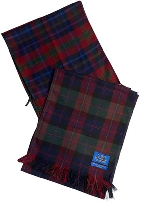 "2 bufandas vintage LOBO por PENDLETON 80/20 mezcla de algodón lana invierno a cuadros 11x58""" Foto 1 de 4