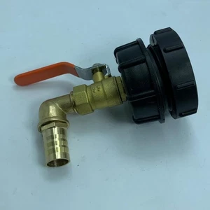 1x IBC Tote Tank Adapter 62mm Gewinde Messing 90 ° Wasser Ventil Armaturen - Picture 1 of 11
