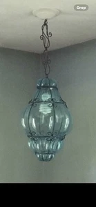 Murano Vintage Ceiling Light Fixture Blue - Picture 1 of 6