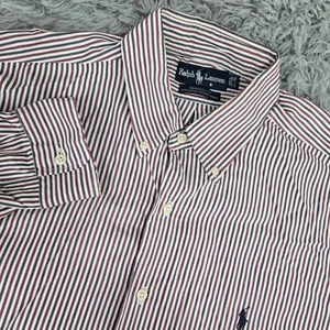 Ralph Lauren Yarmouth Hombres 16 1/2-35 Multicolor Rayas L/S Abotonado Oxford - Imagen 1 de 5