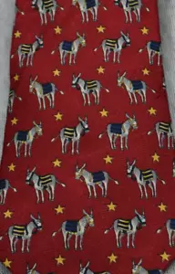 Vintage Tommy Hilfiger 100% Italian Silk Donkey Burro Democrat Political Tie USA - Picture 1 of 7