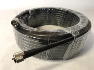 75FT LMR400 COAX COAXIAL ULTRA LOW LOSS CABLE w/ MALE PL-259 CB HAM RADIO USA - Picture 1 of 3