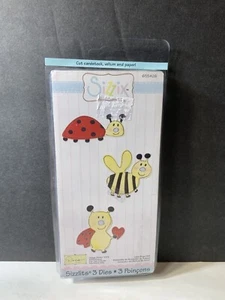 Sizzix Sizzlits 3 Dies LOVE BUGS SET 655426 LADYBUG BEE - Picture 1 of 2