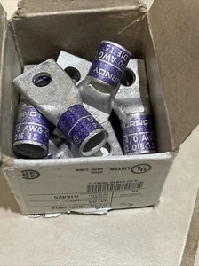 Qty 10 Burndy YA28L4BOX One Hole Lug Compression Connector, 4/0 Awg NEW - Picture 1 of 3