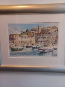 John Gillo "Torquay Harbour" Signed Print, Mounted And Framed 38cm X 48cm - Picture 1 of 10