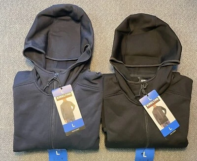 Kirkland Signature Men's Hooded Fleece Jacket Black or Blue - Image 1 of 4