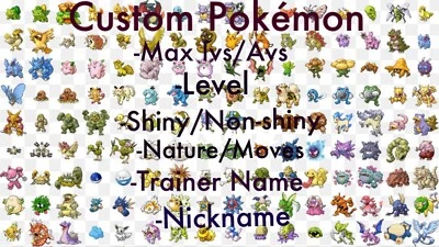 Pokemon Let’s Go Pikachu & Eevee - Any Custom 6 Shiny 6IV Max Pokemon - FAST - Image 1 of 2