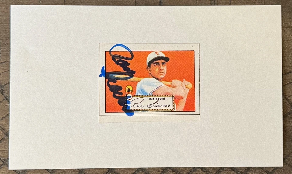 ROY SIEVERS SIGNED 3"X5" INDEX CARD WASHINGTON SENATORS MLB AUTO AUTOGRAPH D2017 - Image 1 of 1