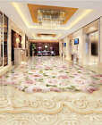 Montreal Pink Roses Flower 3D Floor Mural Photo Flooring Wallpaper Home Printing