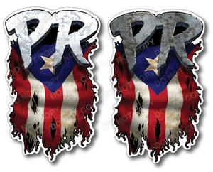 2x Puerto Rico Flag Decal 3M Sticker Car Vehicle Truck Window Auto Glass Laptop - Picture 1 of 5
